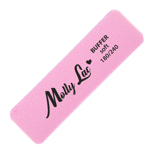 Polerka dwustronna Buffer mini szeroka Soft 180/240 różowa MollyLac 5szt