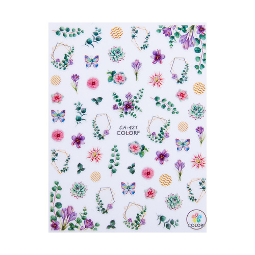 Naklejki do paznokci cienkie samoprzylepne kwiaty CA-421