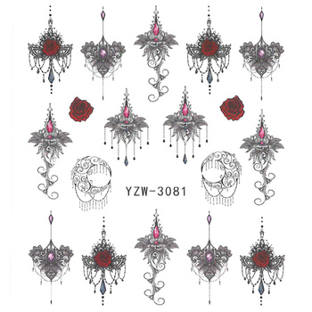 Naklejki wodne do paznokci wzory ornamenty YZW-3081