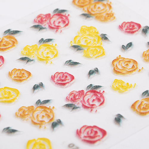 Naklejki biżuteryjne 5D samoprzylepne wypukłe akrylowe kwiaty Nr 07