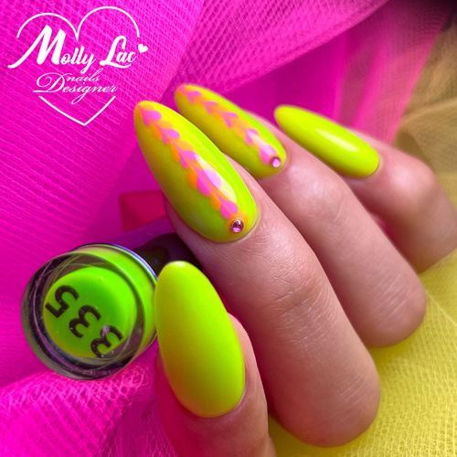 5+1gratis Lakier hybrydowy MollyLac Fancy Fashion Lemonade Neon 10g Nr 335