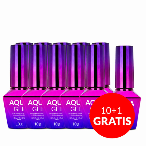 10+1gratis Aqua Gel żel do zdobień na mokro, efekt blooming Molly Nails HEMA/Di-HEMA free 10g