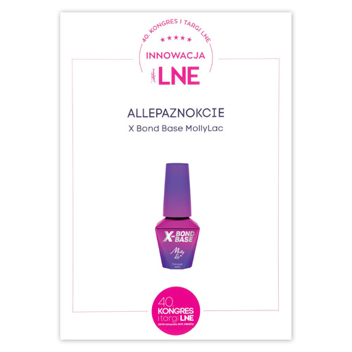 Baza wcierka baza zwiększająca przyczepność manicure pedicure X-Bond Base MollyLac HEMA/Di-HEMA Free Clear 10 gram