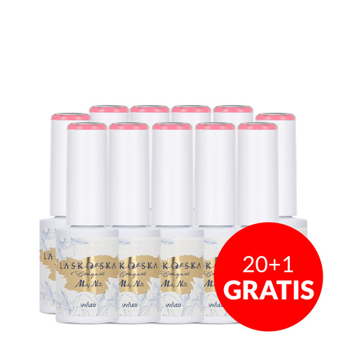 20+1gratis Lakier hybrydowy LED/UV Gel Polish Molly Nails @Bouquet by Laskovska Daisy Flower HEMA/Di-HEMA Free 7g