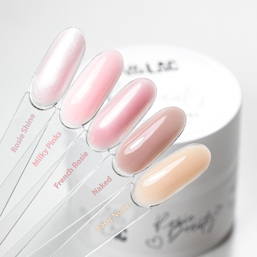 Żel budujący twardy naturalny beż Basic Nude AlleLAC x Rosie Beauty 45g