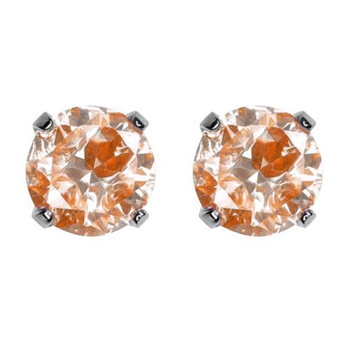 Kolczyki system 75 Cubic Zircona neon w pazurkach srebrne (7592 - 0163)