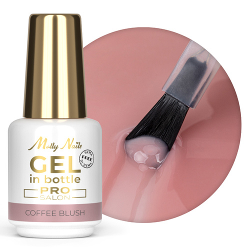 Żel budujący w butelce z pędzelkiem Gel in Bottle Molly Nails Pro Salon Coffee Blush HEMA/Di-HEMA Free 15g