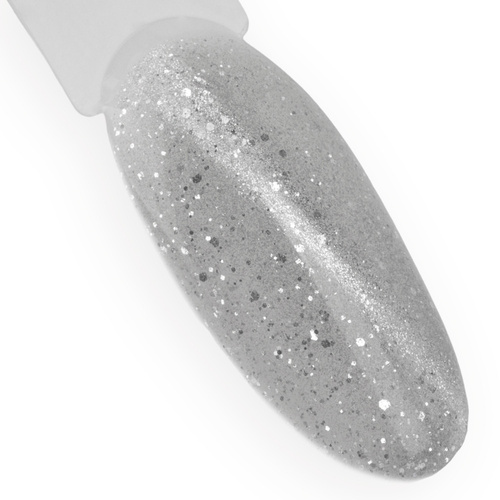 Magnetyczny lakier hybrydowy z efektem kociego oka Cat Eye Foxy Eyes Silver Grey MollyLac 10g Nr 550