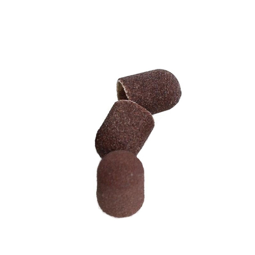 Kapturki ścierne do pedicure z bawełnianym środkiem 13mm gradacja 240 brązowe AlleMed 100 szt