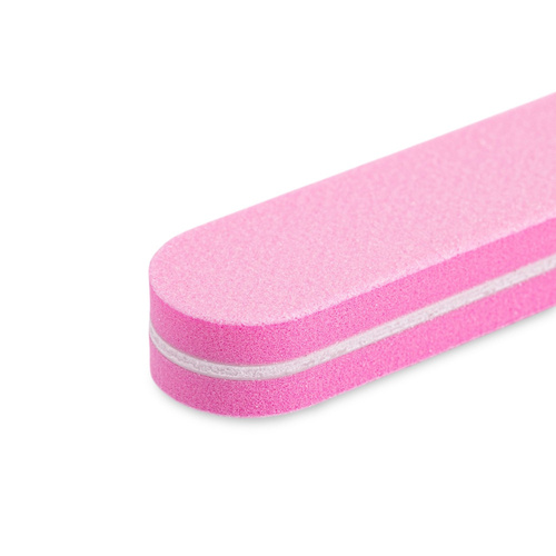 Pilnik polerka do paznokci prosty gradacja 180/240 jasno różowy