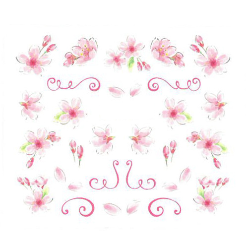 Naklejki wodne do paznokci kwiaty BN-2554