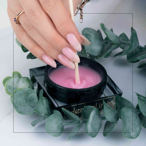 Żel budujący do paznokci HEMA/Di-HEMA Free z olejkiem z drzewa herbacianego MollyLac HerbaLine Sugar Pink by Gosia Kruś 5g