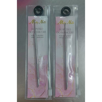 Kopytko do manicure Molly Nails pusher skośny oraz pierścień