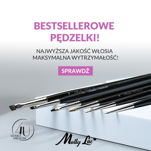 Pędzelek do zdobień żelu paint żelu hybrydy zhostovo długość włosia 4mm 4U Monika Mielniczuk