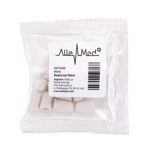 Kapturki do pedicure 7mm gradacja 80 100szt Fabric Podo AlleMed Biały White