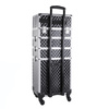 Kuferek kosmetyczny XXXL 4w1 walizka kosmetyczna na kółkach obrotowych 360 stopni Diamond 3D Czarny ze srebrnymi okuciami