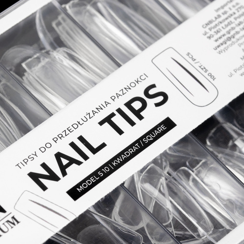 Tipsy do szybkiego przedłużania paznokci Nail Tips NTN Premium kwadrat 100 szt