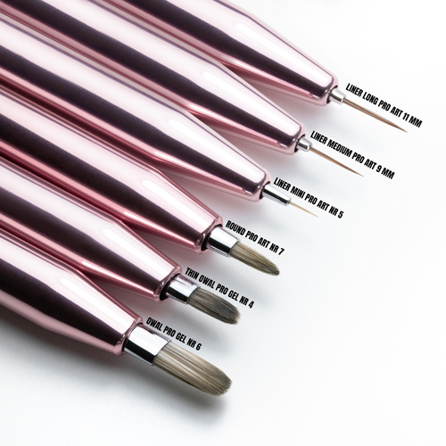 Pędzelek do żelu automatyczny Oval Pro Gel rose gold Molly Nails Nr 6