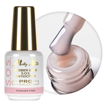 Baza kauczukowa elastyczne paznokcie manicure pedicure do ozdób S.O.S. Antidotum Pro Salon Molly Nails Powder Pink 15g