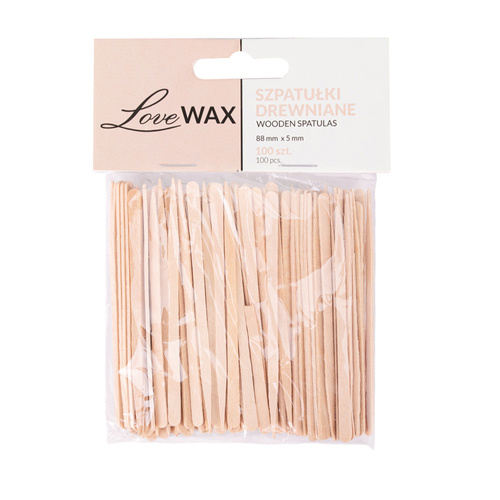 Szpatułki drewniane jednorazowe do wosku depilacji LoveWax 100 szt