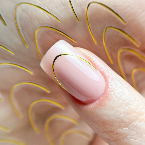 Naklejki samoprzylepne na paznokcie/ French/ Francuska linia uśmiechu 48szt gold STZ-CS169