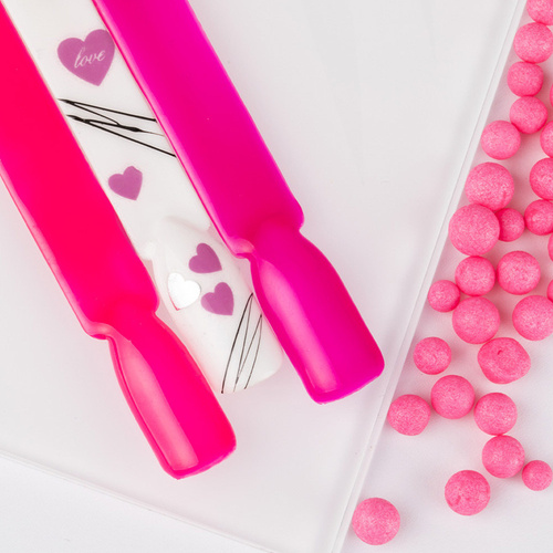 Naklejki do paznokci cienkie samoprzylepne serduszka Z-D4214 neon pink neonowy różowy