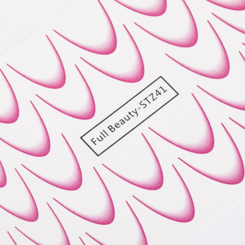 Gradientowe naklejki wodne na paznokcie/ French/ Ombre/Francuska linia uśmiechu 33szt różowe STZ41