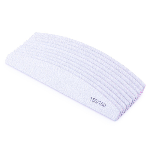 Pilnik do paznokci łódka zebra różowy środek 150/150 pakiet 10szt