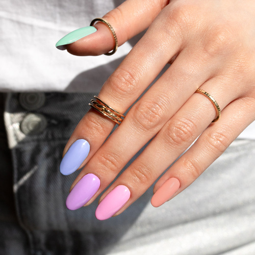 5+1gratis Lakier hybrydowy Molly Nails Yoghurt Marshmallow HEMA/Di-HEMA Free 8g Nr 121