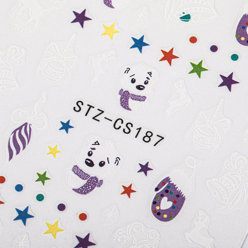 Naklejki do paznokci cienkie samoprzylepne świąteczne STZ-CS187