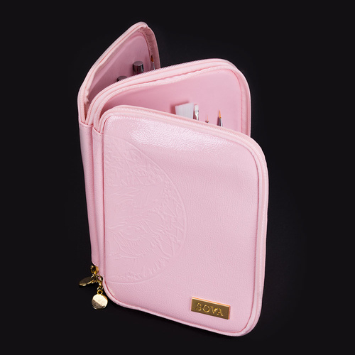 Piórnik etui przybornik na pędzle Sova by Aleksandra Sowa-Falarz różowy