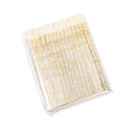 Aplikatory silikonowe do oczu ust brwi rzęs złote 48szt
