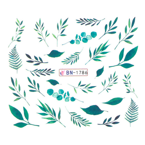 Naklejki wodne do paznokci liście BN-1786