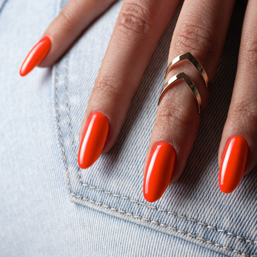 Lakier hybrydowy Molly Nails Neons Dark Orange HEMA/Di-HEMA Free 8g Nr 73