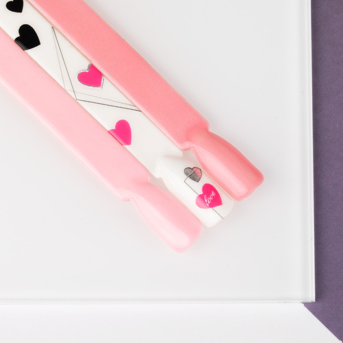 Naklejki do paznokci cienkie samoprzylepne serduszka Z-D4214 pink różowe