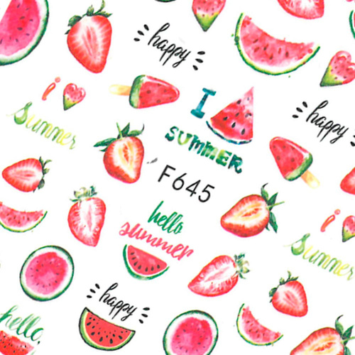 Naklejki do paznokci cienkie samoprzylepne owoce F645