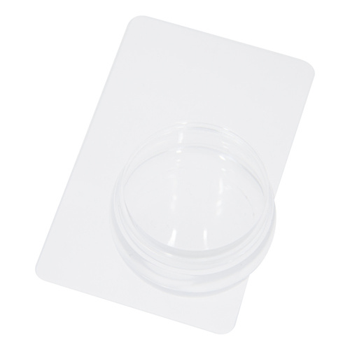 Stempel stempelek silikonowy do blaszek ze ściągaczką 8x5 cm i zatyczką ochronną przejrzysta ergonomiczna obudowa