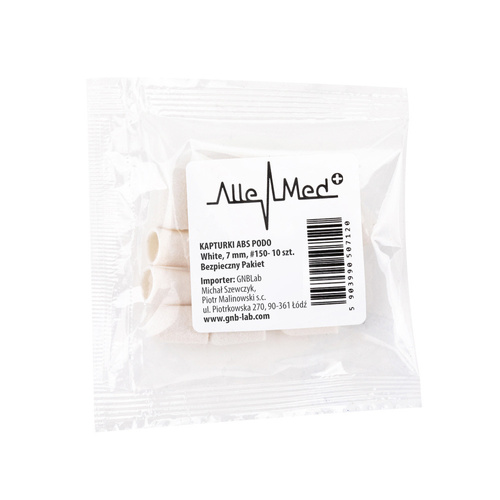 Kapturki do pedicure 7 mm gradacja 180 10 szt ABS Podo AlleMed Biały White