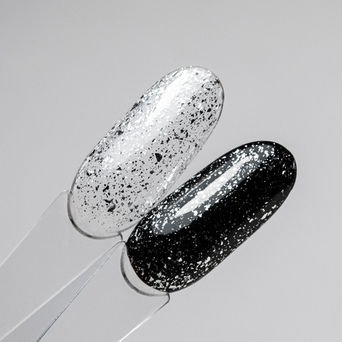 Top z efektem ciętej folii silver top no wipe AlleLac x Rosie Beauty 6g