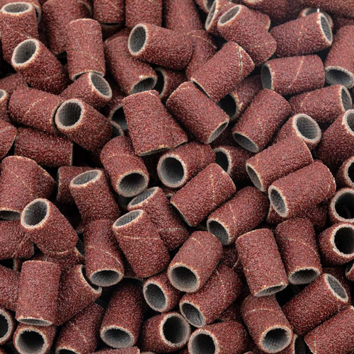 Kapturki do manicure i pedicure mandrele nakładki ścierne cylinder 6mm gradacja 100 brązowe 1000 szt.