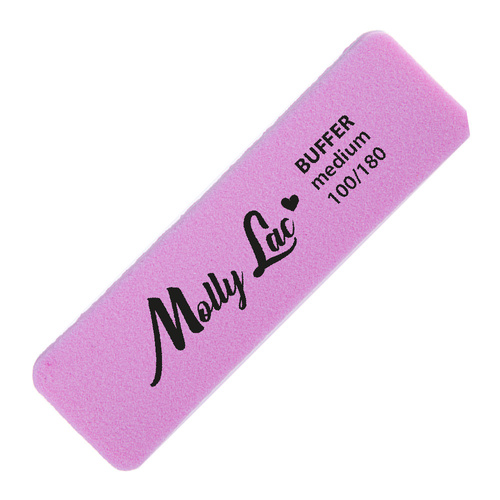Polerka dwustronna Buffer mini szeroka Medium 100/180 różowa MollyLac
