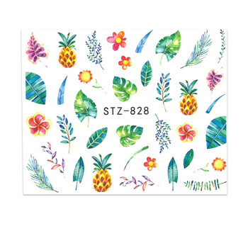 Naklejki wodne do paznokci rośliny owoce STZ-828