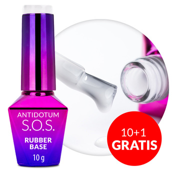 10+1gratis Baza kauczukowa elastyczne paznokcie S.O.S. Antidotum Molly Nails Milky Way 10g
