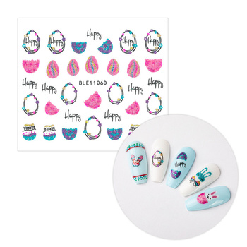 Naklejki do paznokci 3D samoprzylepne brokatowe wielkanocne BLE 1106D