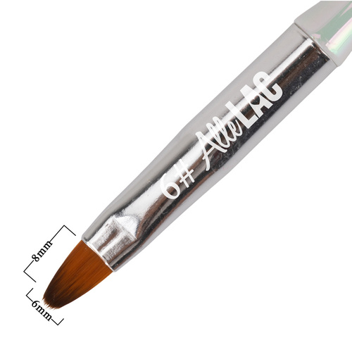 Pędzelek do żelu biały owalny AlleLac Nr 6