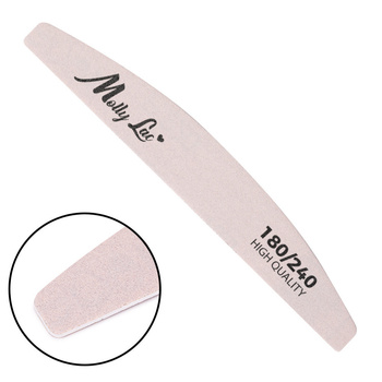 Pilnik do paznokci łódka półksiężyc slim 180/240 MollyLac zebra 1 szt