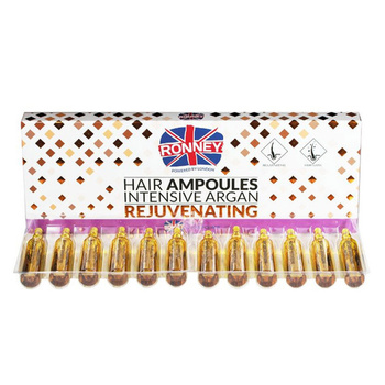 Ampułki do włosów z olejkiem arganowym regeneracja i wzmocnienie Ronney Rejuvenating 12x10 ml