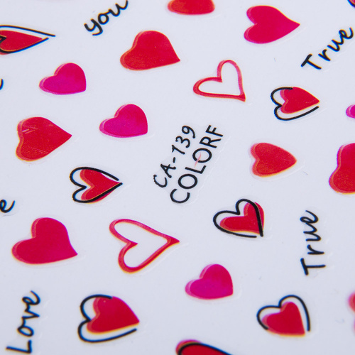 Naklejki do paznokci cienkie samoprzylepne walentynkowe CA-139