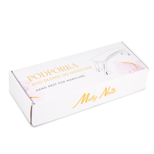 Podpórka do manicure na złotych nóżkach Molly Nails biała