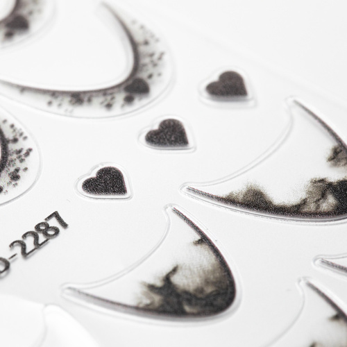 Naklejki samoprzylepne na paznokcie 5D/ French/ Francuska linia uśmiechu 20szt black SD-2287